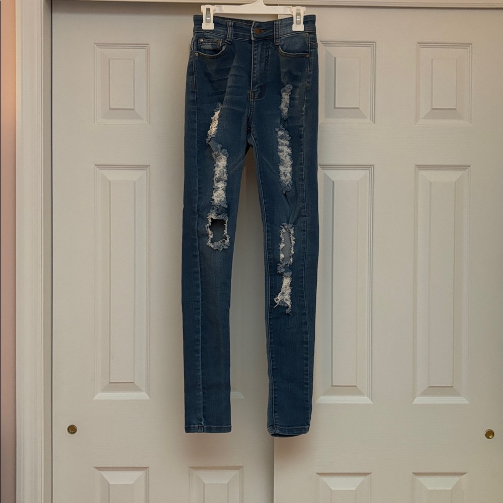 Fashion Nova Distressed Blue Jeans